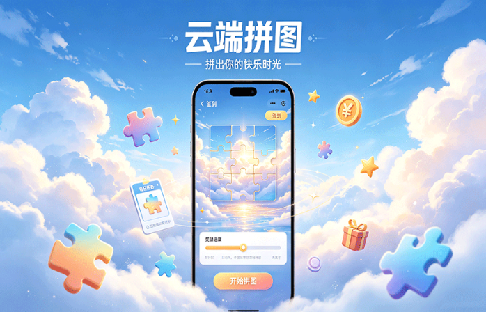云端拼图新项目上线,碎片拼图换积分,每日都有新任务
