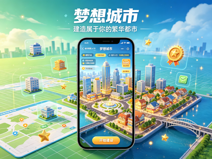 梦想城市新项目开启,建设专属城市,完成任务解锁更多区域