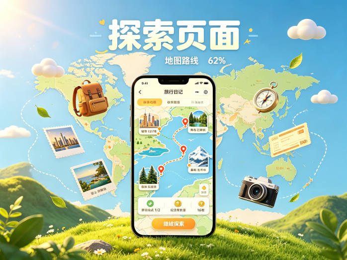 旅行日记新项目上线,探索地图收集纪念册,每日任务解锁新旅程