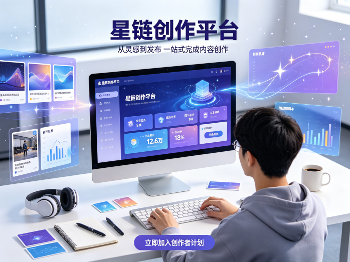 星链创作平台正式上线,内容创作任务开启,多方向创作者均可使用