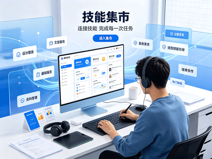 技能集市新平台上线,技能服务信息集中展示,线上任务专区同步开放