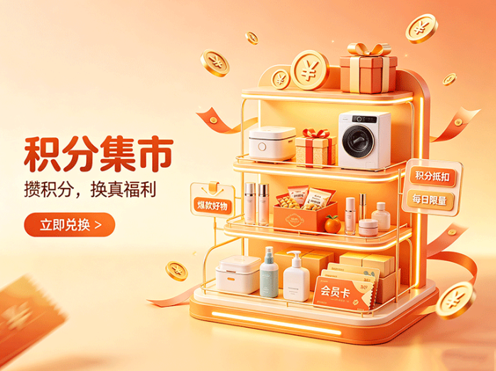 积分集市新平台开放,消费积分加商品兑换,多种日常玩法同步上线