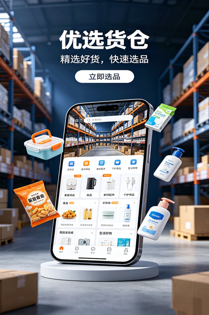 优选货仓新平台开放,热门商品集中选品,推广分享模式同步