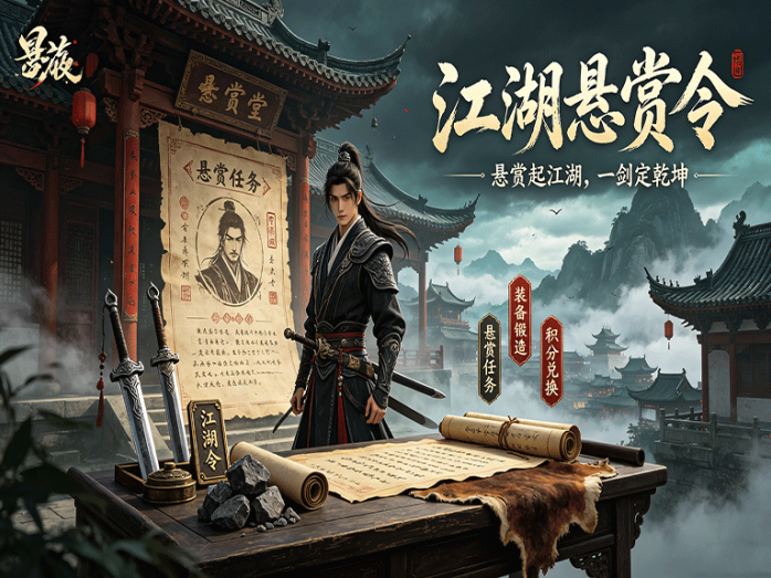 江湖悬赏令新项目开放,接悬赏打材料,装备回收换积分再冲高级地图