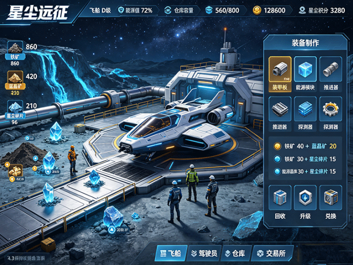 星尘远征探索项目上线,采集材料打造飞船,星尘积分兑换稀有道具