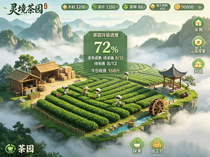 灵境茶园上线,种茶采茶还能解锁隐藏山场
