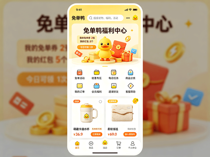免单鸭购物优惠新项目,把日常消费做成趣味玩法