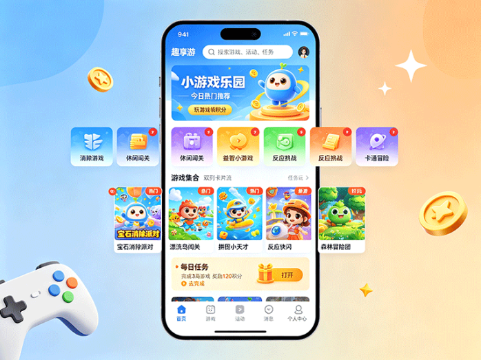 趣享游休闲娱乐新项目,多种小游戏带来轻松体验