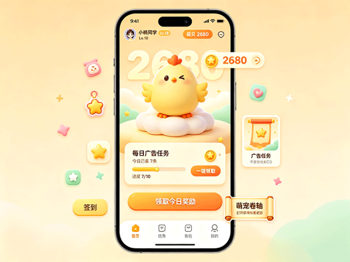 萌动日记:萌系卷轴玩法上线,每天完成广告任务领取萌贝