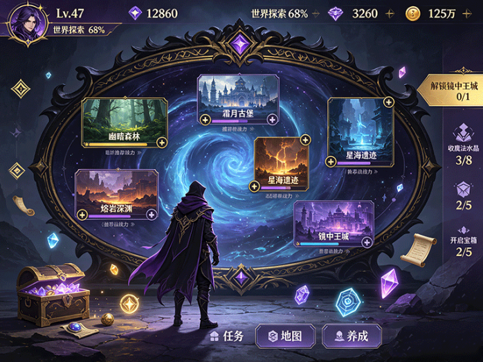 魔镜奇幻探索玩法开启,围绕魔镜解锁神秘世界