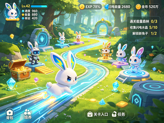 闪电兔轻量休闲新玩法,围绕兔子养成展开