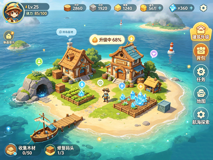 海岛新纪元探索新玩法,建设自己的专属岛屿