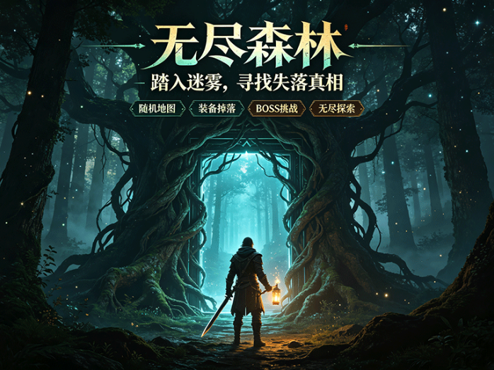 无尽森林开启森林冒险,探索未知区域收集资源