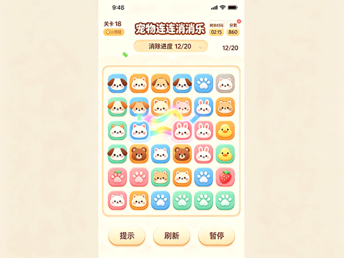 《宠物连连消消乐》新游戏上线,零投入就能玩
