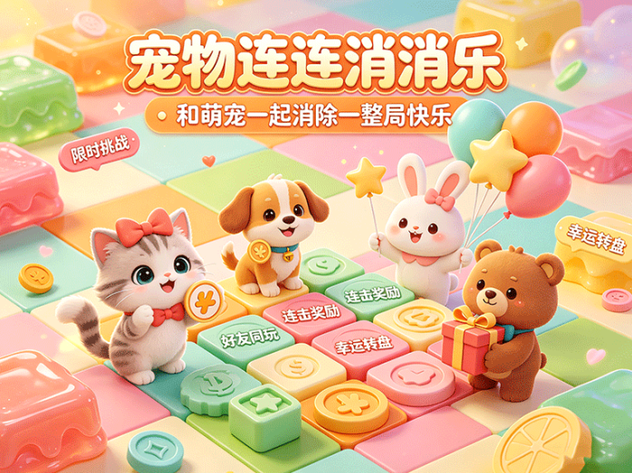 《宠物连连消消乐》新游戏上线,零投入就能玩