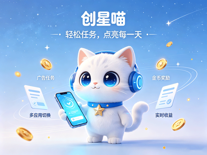 创星喵新增玩法上线,7款APP轮换看广告