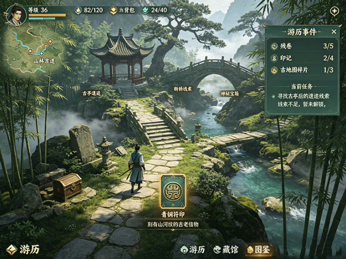 山河拾遗首码开启,游历山川收集奇珍,解锁古城还能打造自己的藏馆