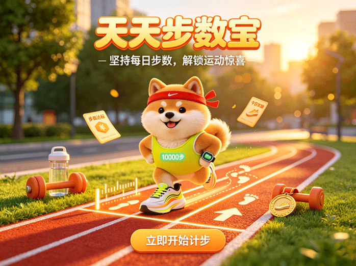 天天步数宝,国民健康轻游首码,日常健步零门槛达标,活力图鉴自由流通抢占开荒新风口