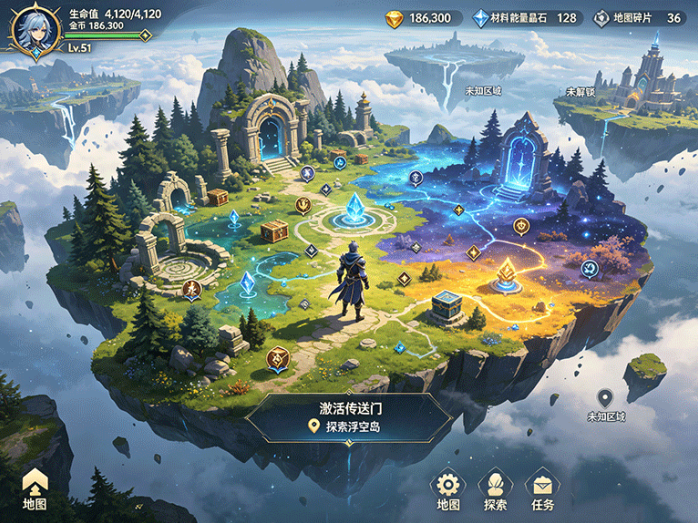 无界幻境踏入奇幻开放世界,探索不同幻境寻找隐藏区域