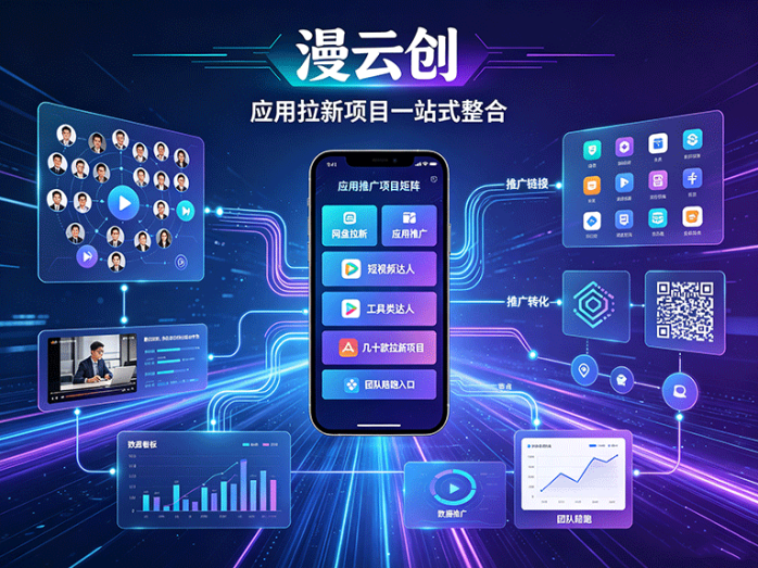 漫云创应用拉新上线,几十款项目整合到一起,短视频达人也能做