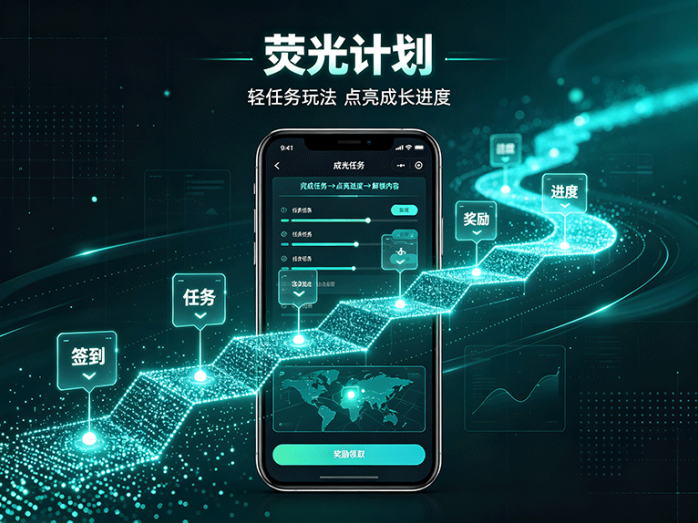 荧光计划开启轻任务玩法,点亮专属进度慢慢解锁更多内容