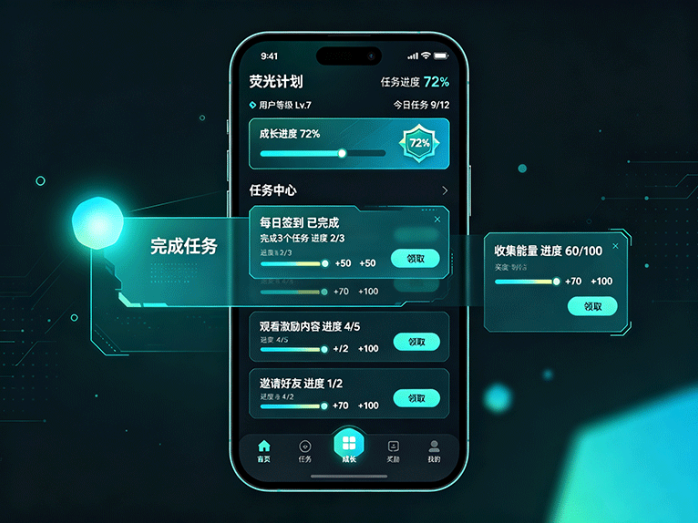荧光计划开启轻任务玩法,点亮专属进度慢慢解锁更多内容