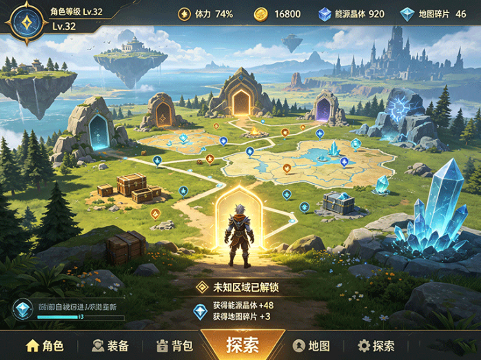 万象寻宝开启探索任务玩法,多地图寻找道具,完成任务逐步解锁新内容