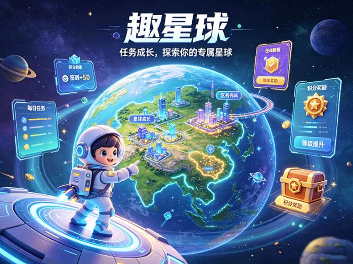趣星球开启游戏化任务玩法,做任务、闯关成长、探索星球一步完成