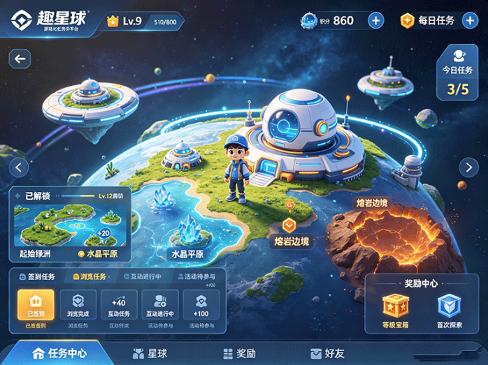 趣星球开启游戏化任务玩法,做任务、闯关成长、探索星球一步完成