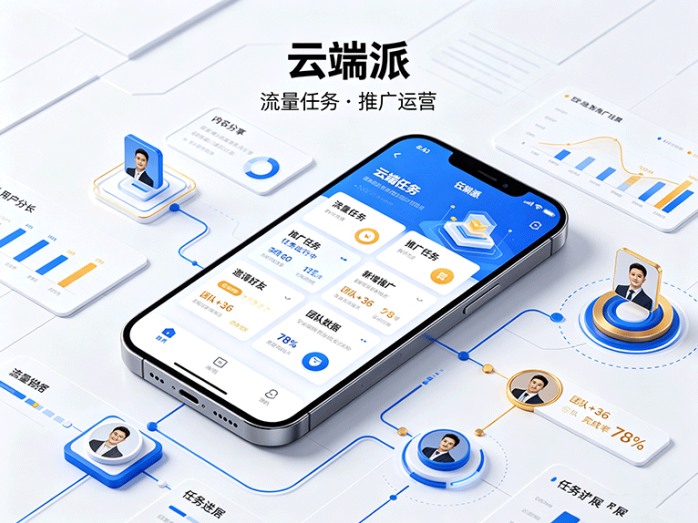 云端派首码上线,流量任务带动推广,平台玩法围绕任务和团队展开