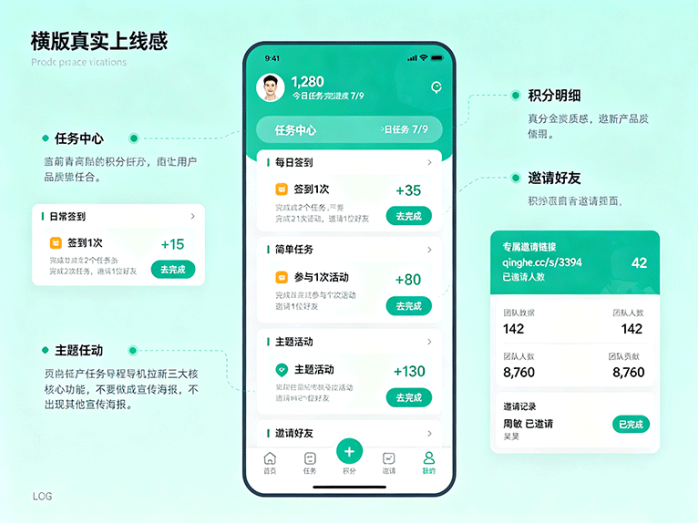 青禾计划上线,任务积分与好友邀请玩法同步开启