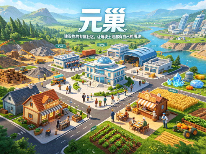 一块地能建出什么?元巢开放社区建设,土地、建筑和角色系统可以自由组合