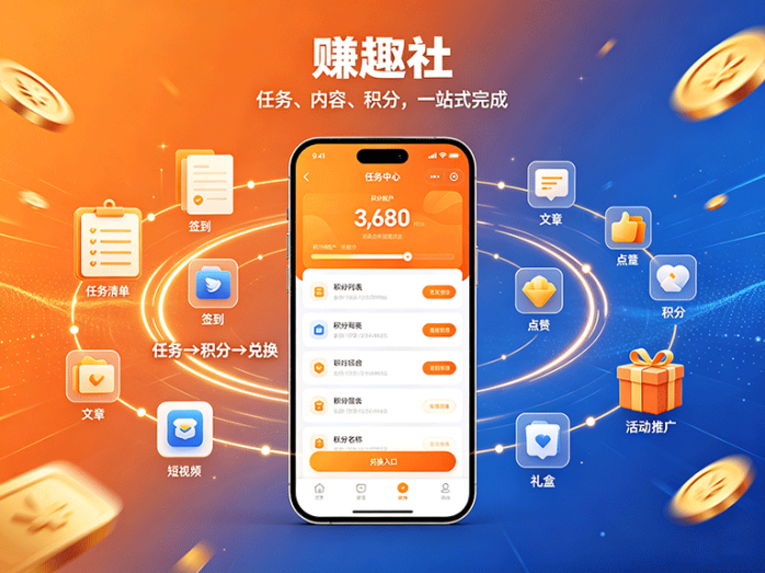 任务和积分怎么做?赚趣社加入内容玩法,多种模式一起展开