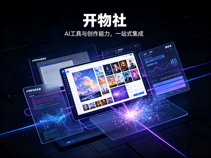 AI工具还能怎么用?开物社把内容创作与多种实用功能放到一起