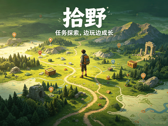 任务和探索结合起来,拾野开启轻游戏成长玩法,内容更丰富