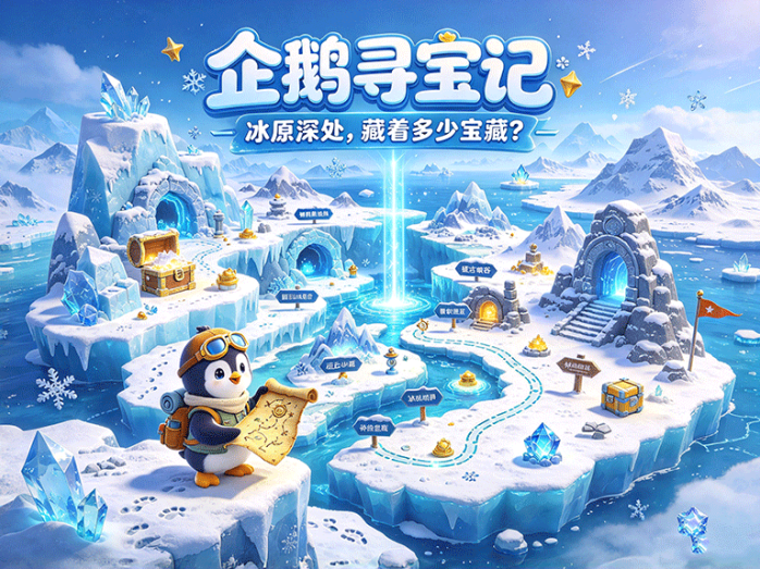 企鹅寻宝记有什么好玩的?一边闯冰雪地图,一边把宝藏全部找出来!