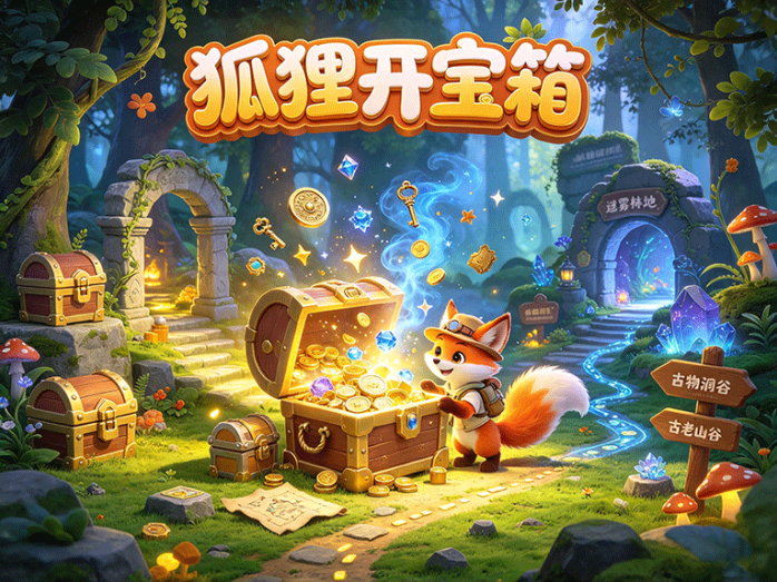 狐狸开宝箱开启寻宝玩法,边开箱找宝物,边培养自己的狐狸