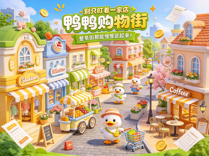 鸭鸭购物街,别只盯着一家店,整条街都能慢慢逛起来!