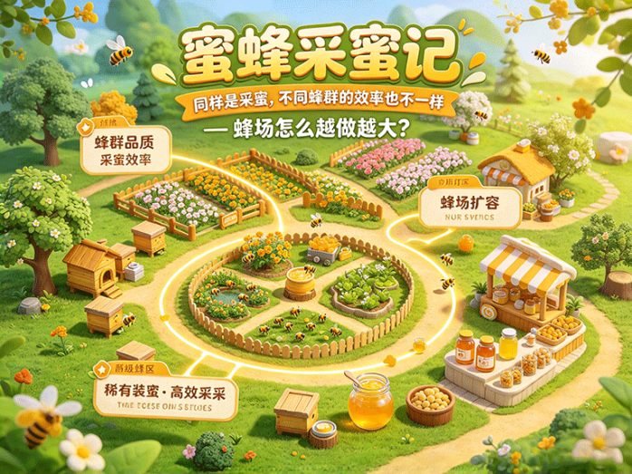蜜蜂采蜜记:同样是采蜜,不同蜂群的效率也不一样,蜂场怎么越做越大?