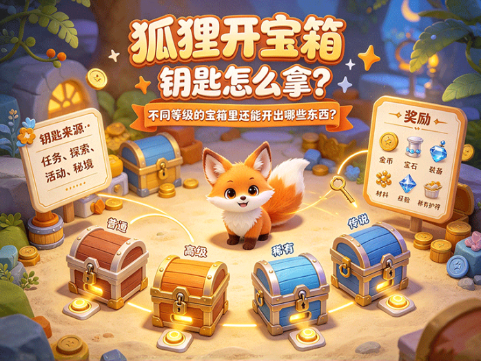 狐狸开宝箱,钥匙怎么拿?不同等级的宝箱里还能开出哪些东西?