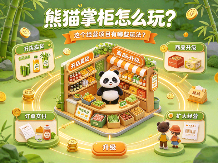 熊猫掌柜怎么玩?开店卖货、商品升级,这个经营项目有哪些玩法?