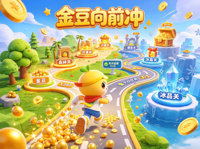 攒好金豆怎么走?金豆向前冲可以选择不同路线,一路解锁后面的挑战