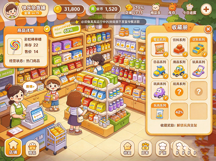 快乐杂货铺开启商品收集玩法,小店里的各种商品等你逐步解锁