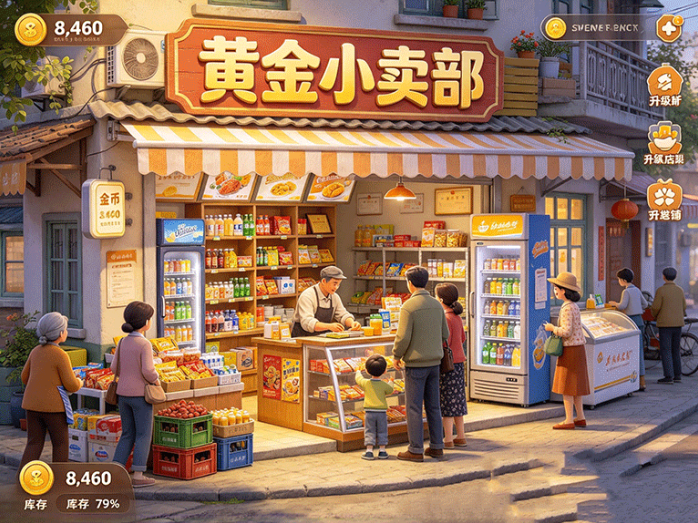 黄金小卖部新玩法来了!经营小店积累资源,逐步解锁更多经营内容
