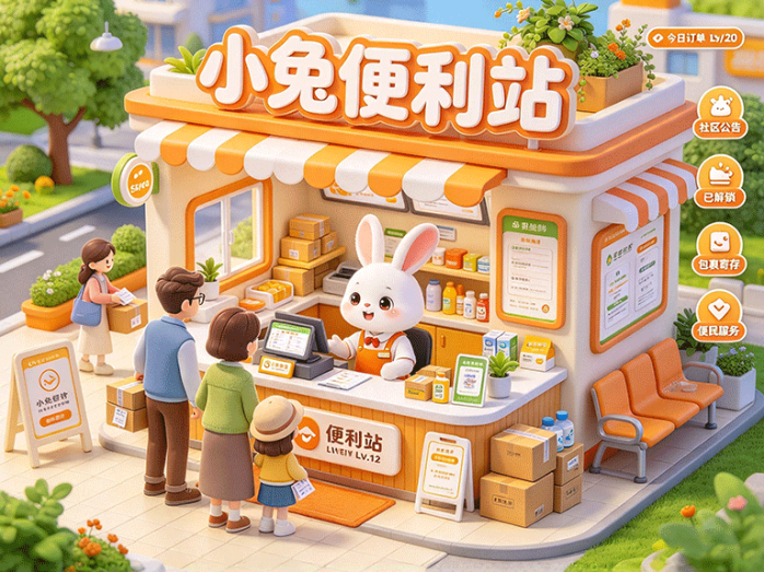 从社区小站到日常服务,小兔便利站开启居民互动与便利经营玩法!