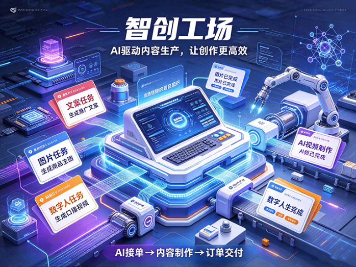 智创工场怎么玩?AI接单做内容,文案、图片、视频都能在一个平台完成