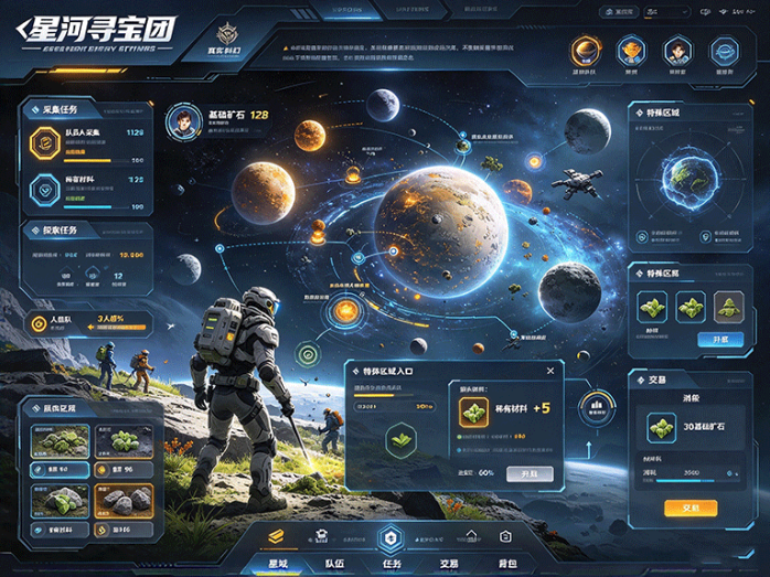 星河寻宝团怎么玩?组队进入不同星域,分工探索还能发现稀有材料