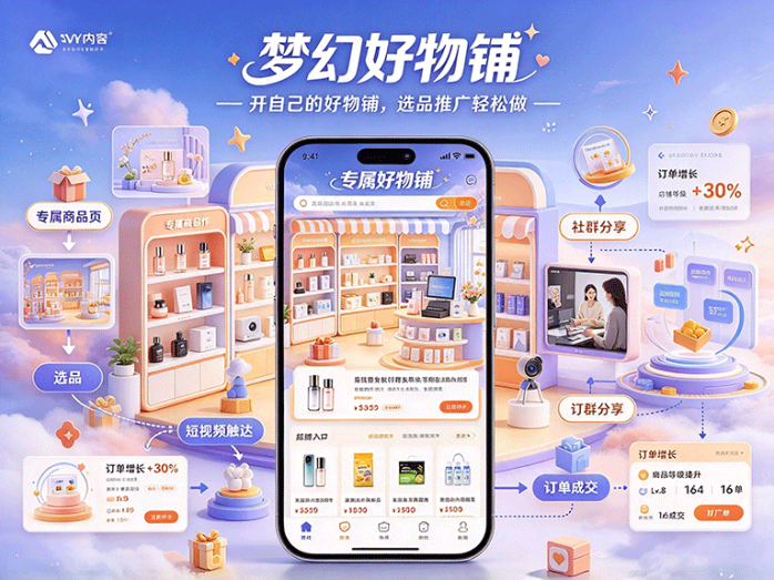 梦幻好物铺怎么做?挑选商品生成专属店铺,短视频和社群都能推广