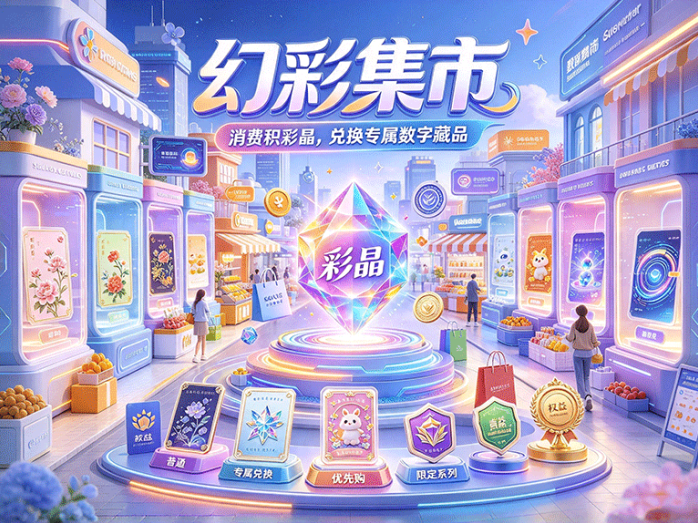 幻彩集市:购物积累彩晶,兑换不同主题数字藏品,慢慢补齐专属收藏