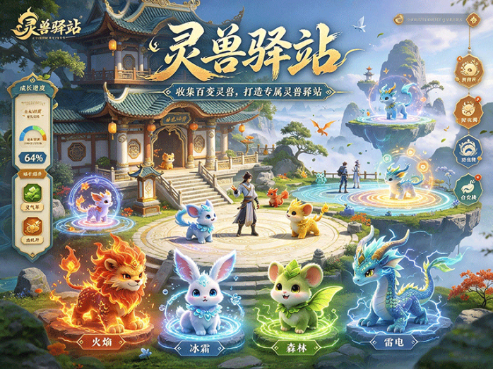 灵兽驿站:收集不同灵兽放进驿站培养,还能和玩家交换稀有品种
